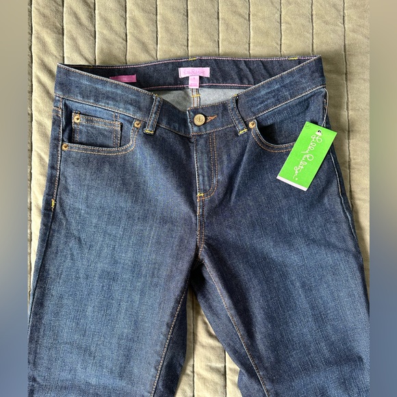 Lilly Pulitzer Main Line Cropped Jeans – Indigo Blue – Size 4 NWT - Picture 4 of 7
